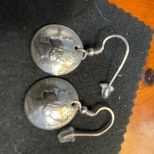 Earrings: authentic USA Liberty Dimes 1941 & 1945 3/4". 1 owner.